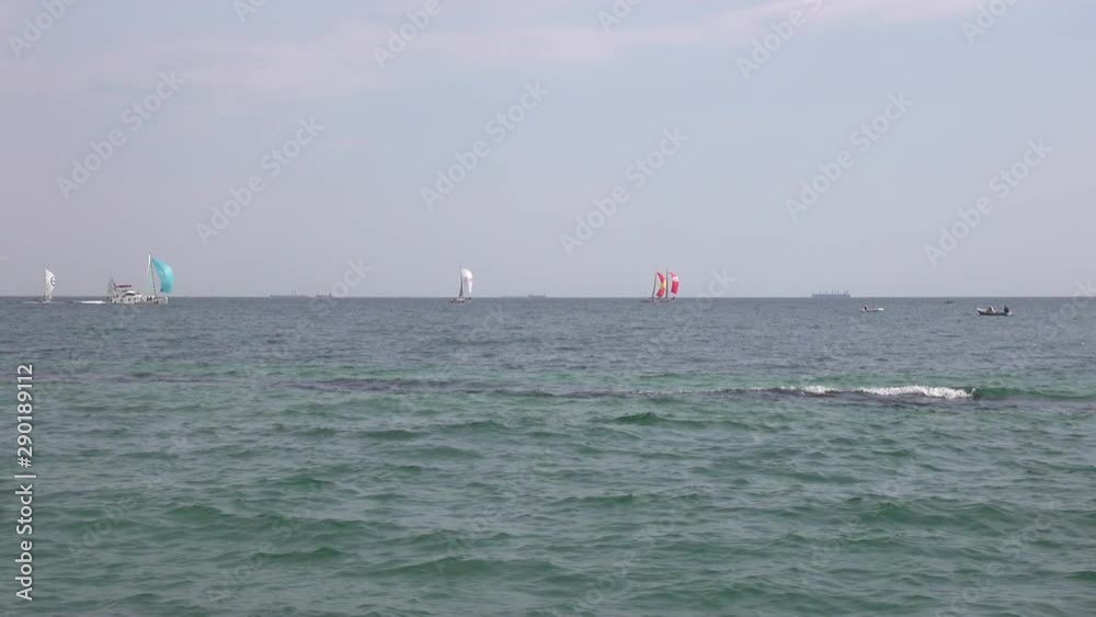 Odessa, Ukraine-09.15.2019:Sailing competitions in Odessa