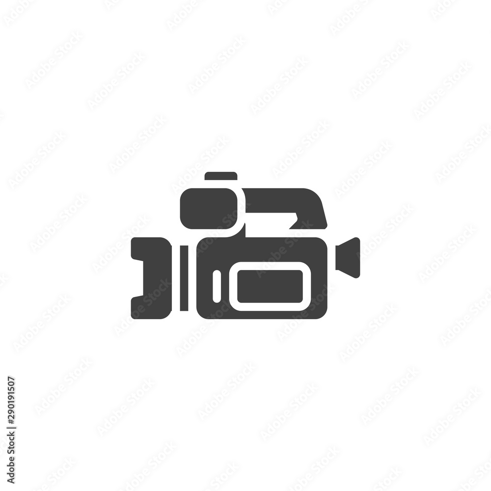Camcorder vector icon. filled flat sign for mobile concept and web design. Video camera glyph icon. Symbol, logo illustration. Vector graphics Camcorder vector icon. filled flat sign for mobile concept and web design. Video camera glyph icon. Symbol, logo illustration. Vector graphics