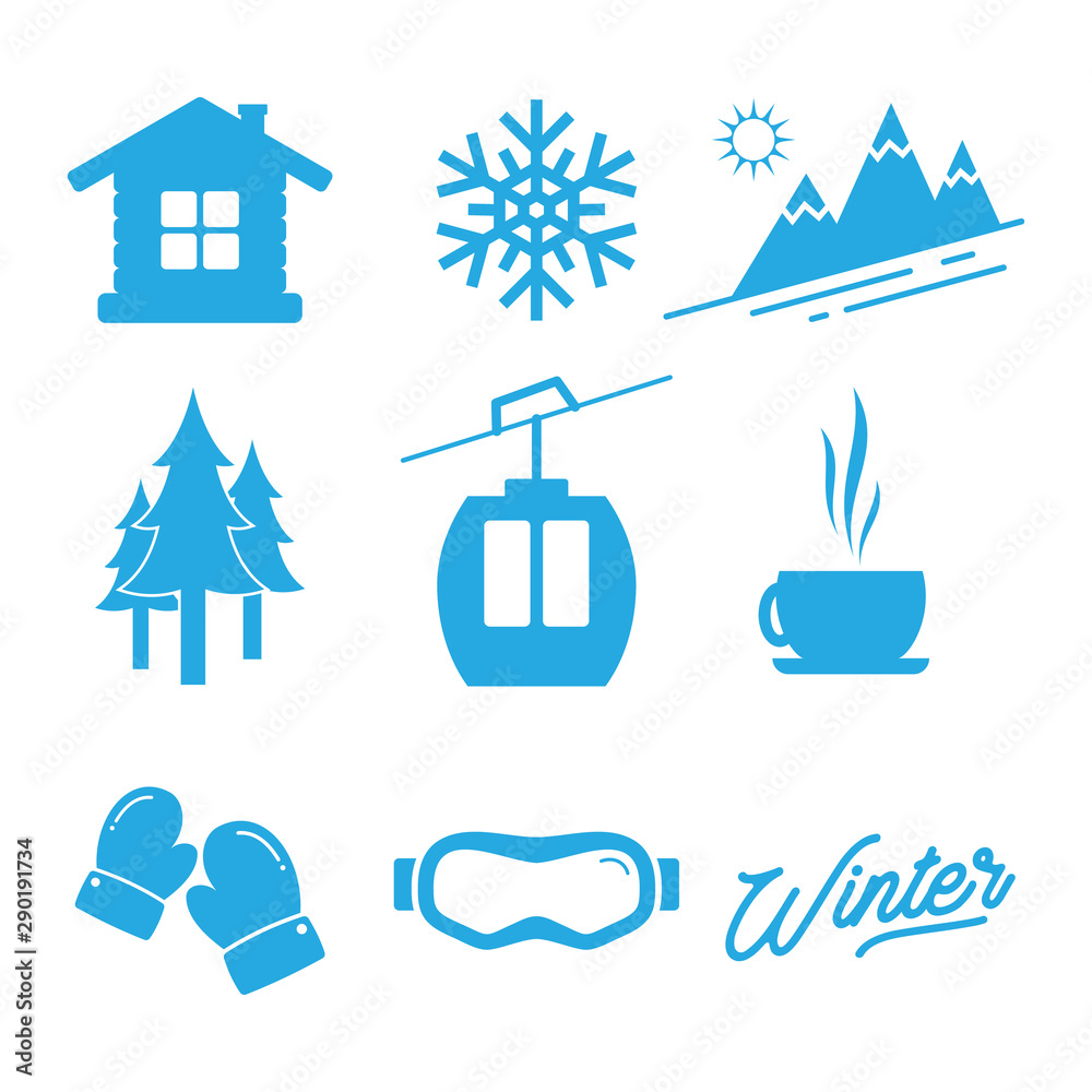 Flat design icon winter for web