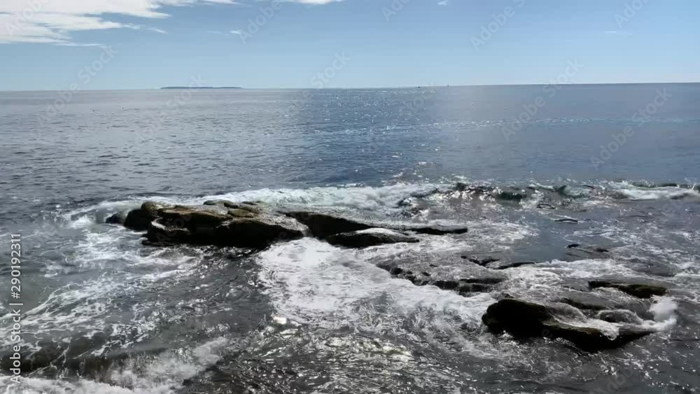 Rocky Maine Coastline with violent surf in 4K Rocky Maine Coastline with violent surf in 4K