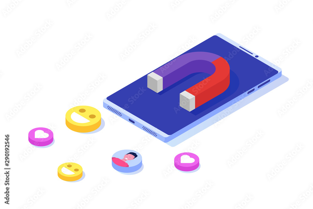 Influencer digital marketing concept, engaging with followers, social campaign. Vector illustration. Influencer digital marketing concept, engaging with followers, social campaign. Vector illustration.
