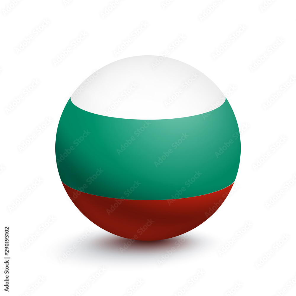 Flag of Bulgaria in the form of a ball isolated on a white background. Vector illustration Flag of Bulgaria in the form of a ball isolated on a white background. Vector illustration