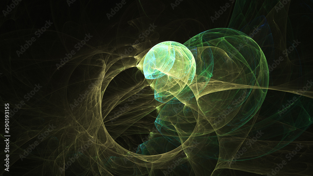 Abstract transparent green crystal shapes. Fantasy light background. Digital fractal art. 3d rendering. Abstract transparent green crystal shapes. Fantasy light background. Digital fractal art. 3d rendering.