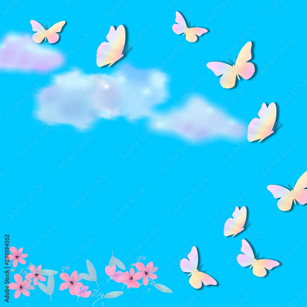 abstract background with butterflies abstract background with butterflies