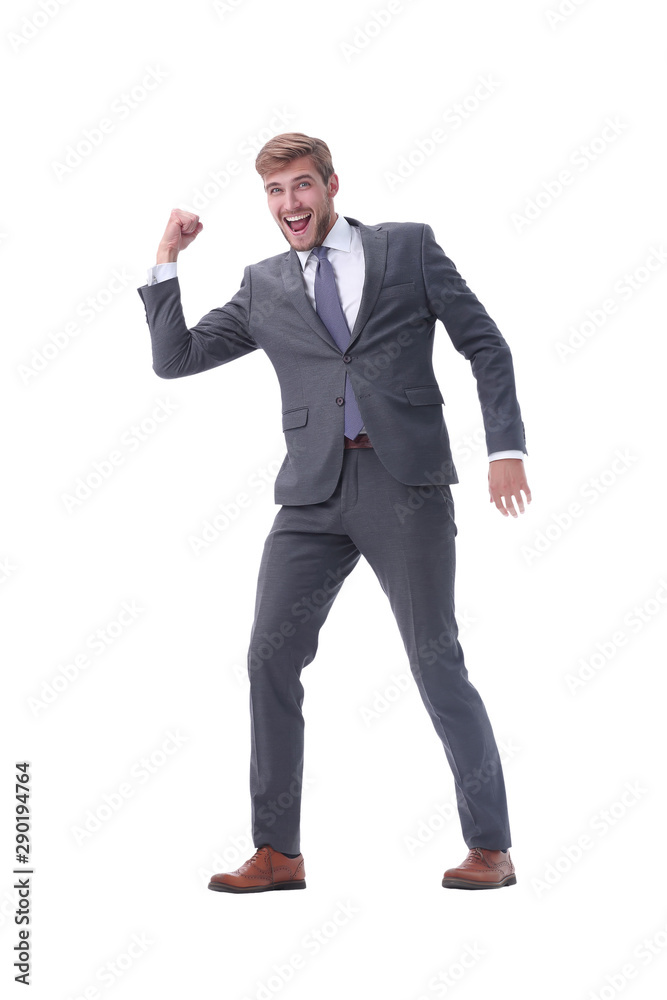 in full growth. portrait of a happy businessman. in full growth. portrait of a happy businessman.