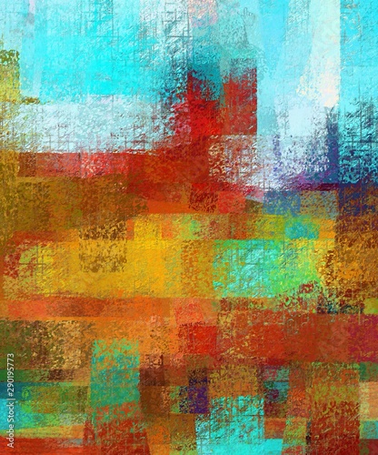 Abstract oil painting in bright colors and grunge texture. digital painting