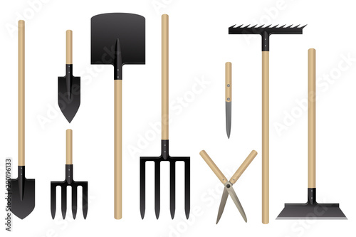 Garden tools collection.