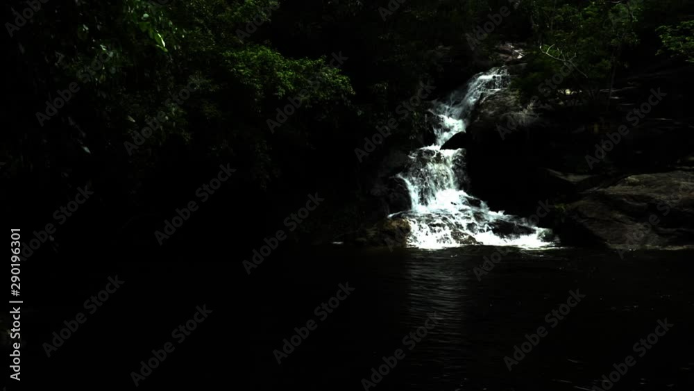 Looking at the waterfall from the mountain. (slow motion) Looking at the waterfall from the mountain. (slow motion)