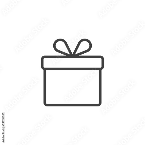 Gift box line icon. linear style sign for mobile concept and web design. Christmas gift box outline vector icon. Symbol, logo illustration. Vector graphics