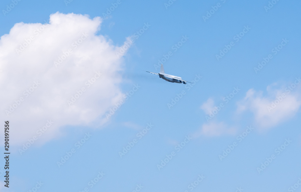 huge cargo transport plane takes off in the sky huge cargo transport plane takes off in the sky