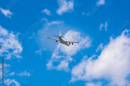 huge cargo transport plane takes off in the sky © Vasily Popov