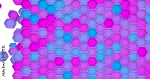 3D Abstract hexagon geometric surface loop animation. Transitions motion graphics background with mask. Seamless loop 4K UHD FullHD.