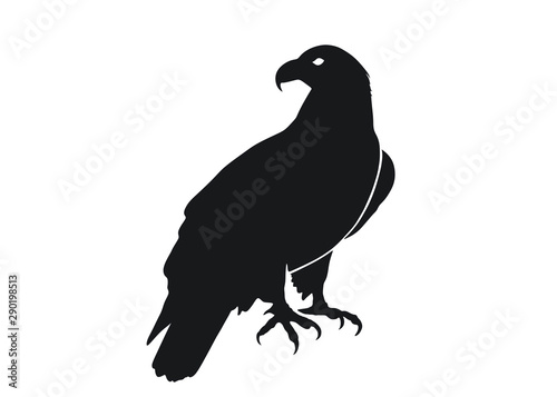 sitting eagle. isolated vector image of bird of prey in simple style