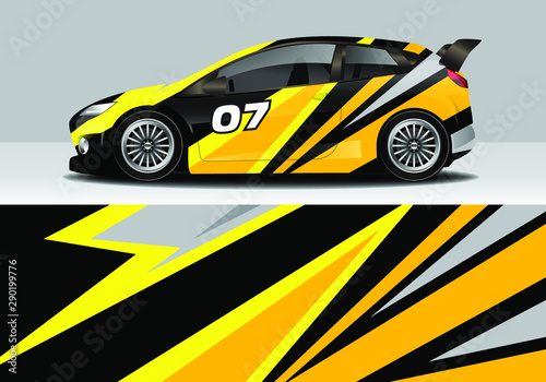 car wrap design with modern abstract line 