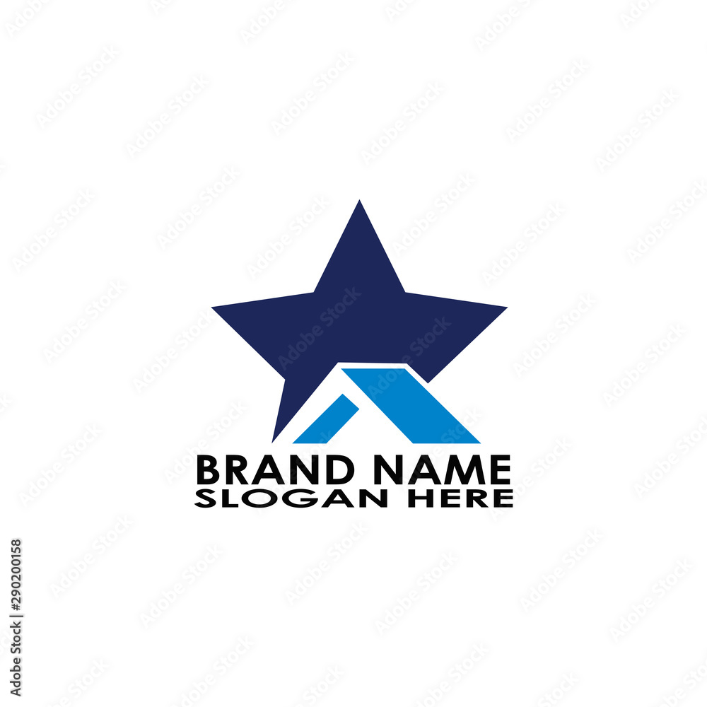 logo star with home simple for business design vector logo star with home simple for business design vector