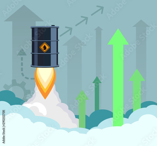 Oil barrel flies into the sky like a rocket