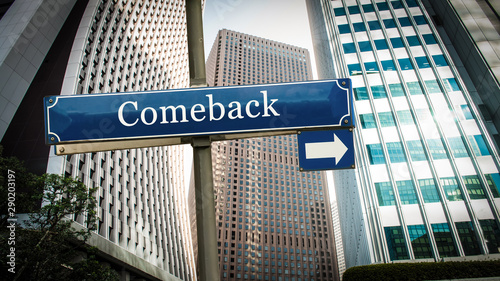 Tableau sur toile Street Sign to Comeback