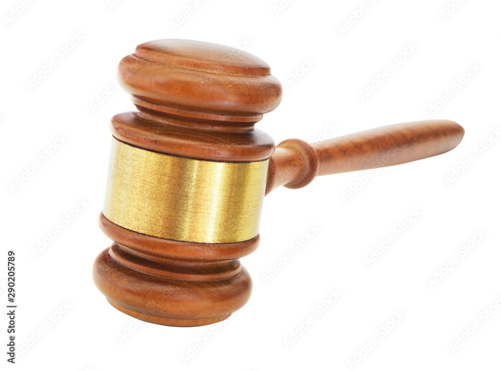 Wooden judge gavel isolated on white background Wooden judge gavel isolated on white background