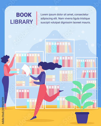 Public, University Library Vector Poster Template