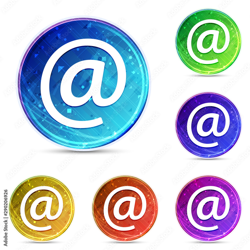 Email address icon digital abstract round buttons set illustration Email address icon digital abstract round buttons set illustration