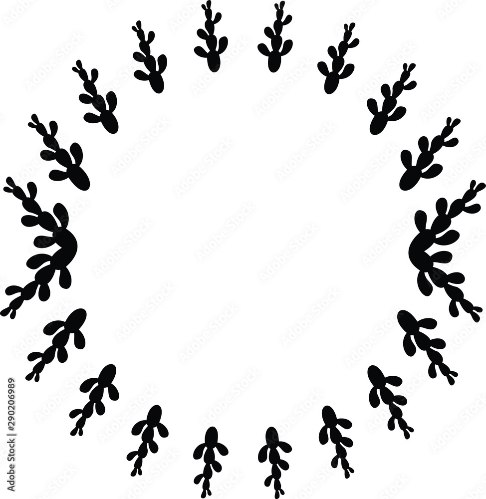 Cactus Split and Circle Monogram Vector Silhouette Cactus Split and Circle Monogram Vector Silhouette
