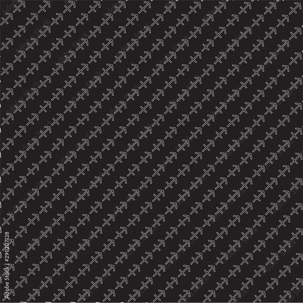 Sagittarius signs on black background. Vector Sagittarius signs on black background. Vector