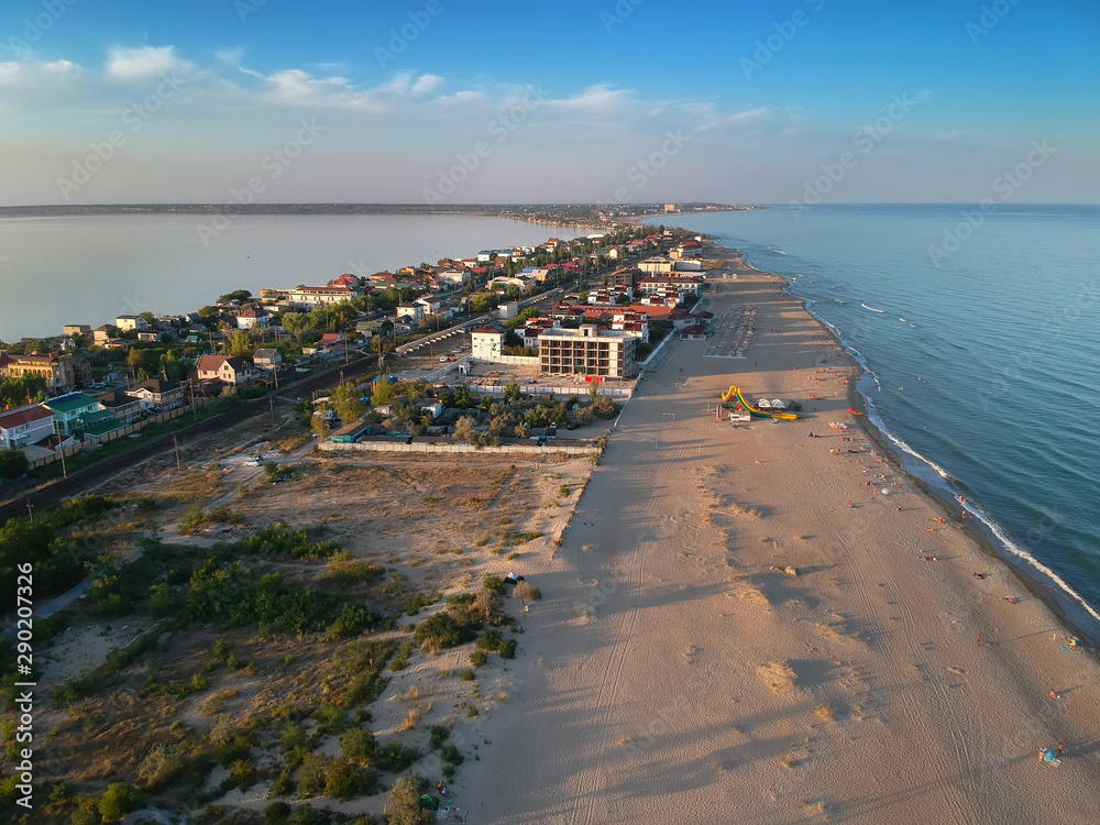Zatoka sea spit resort in Odessa region in Ukraine