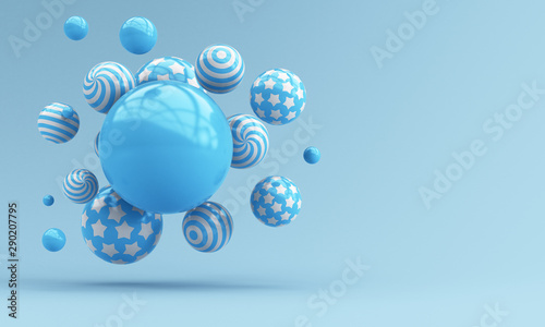 Naklejka sztuka wzór 3D piłka modny