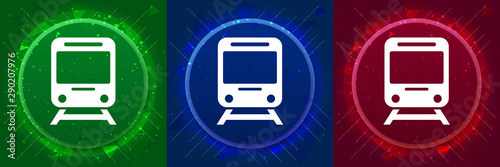 Train icon elegant modern design abstract buttons set illustration