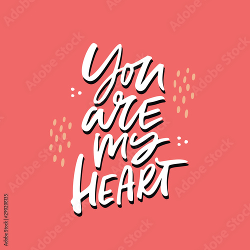 Romantic sweetheart confession hand drawn message bold pink