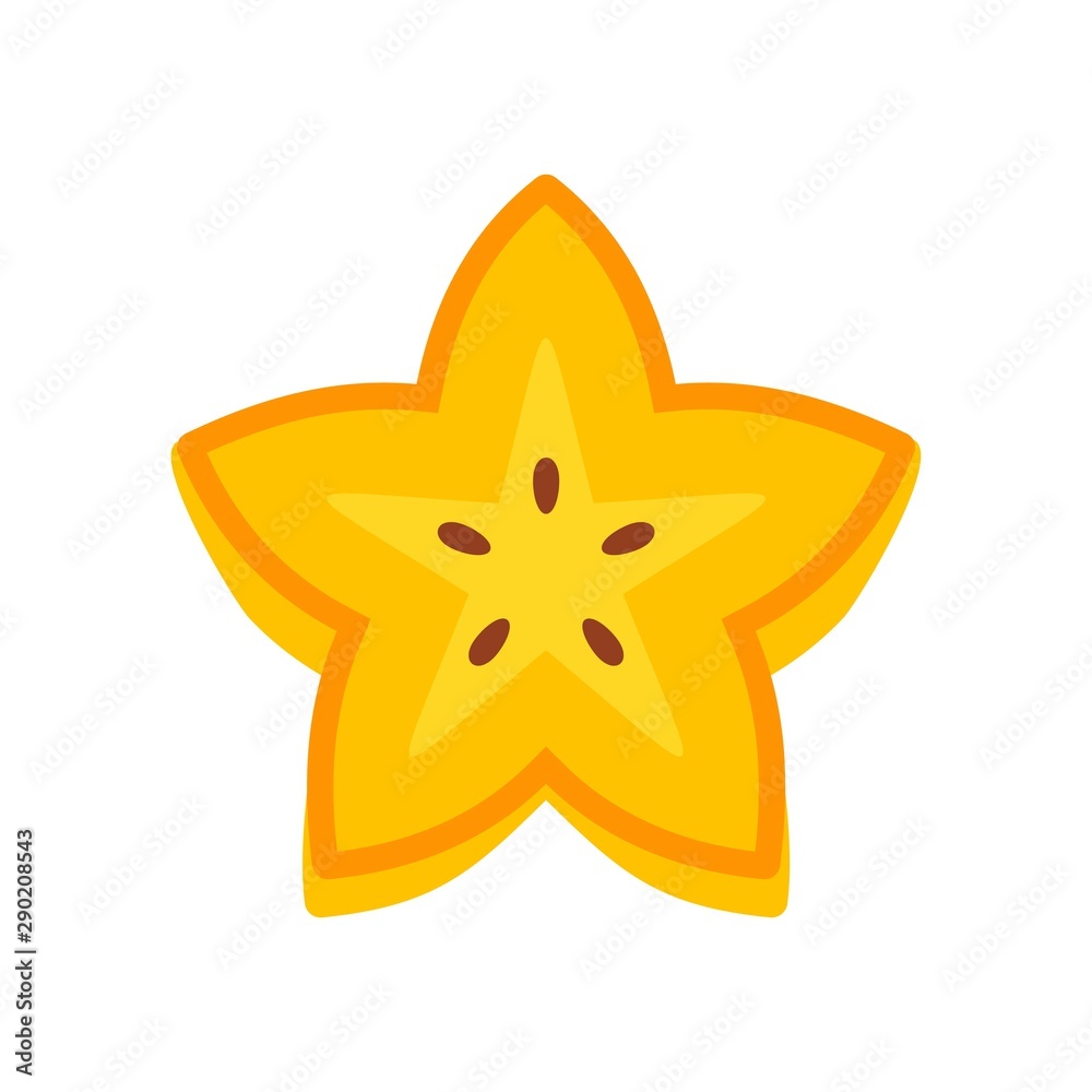 Cutted carambola icon. Flat illustration of cutted carambola vector icon for web design Cutted carambola icon. Flat illustration of cutted carambola vector icon for web design