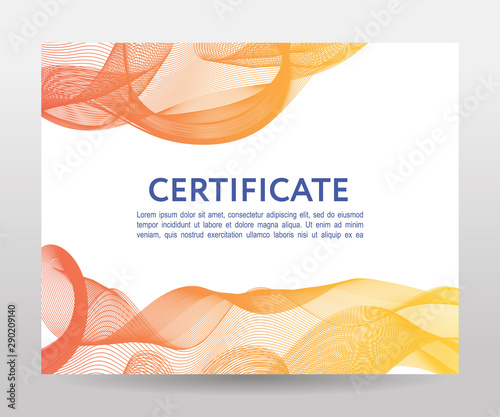 Certificate. Template diplomas, currency. Vector gradient frame