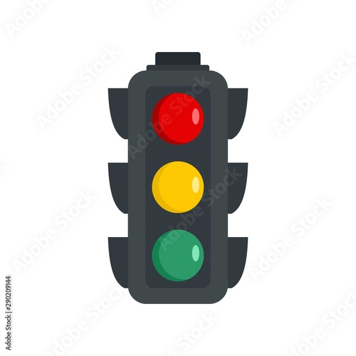 Regulation traffic lights icon. Flat illustration of regulation traffic lights vector icon for web design