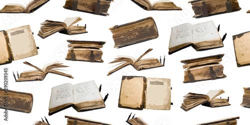Old books collection, seamless pattern for your design