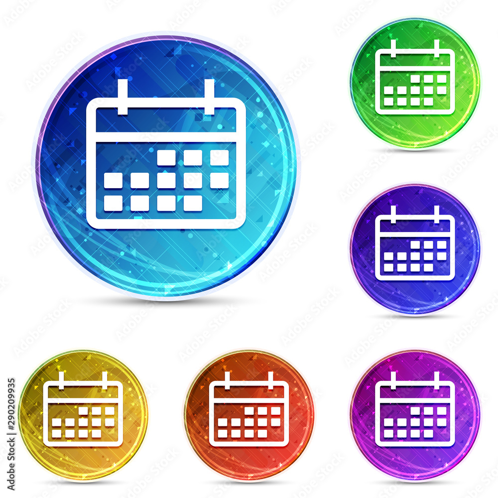 Calendar icon digital abstract round buttons set illustration Calendar icon digital abstract round buttons set illustration
