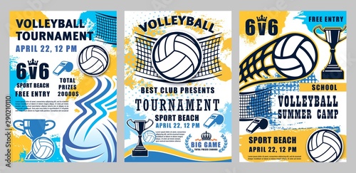 Volleyball sport tournament, summer camp game