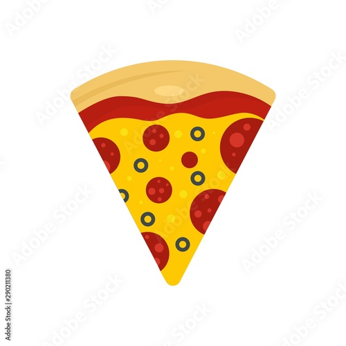 Fresh slice of pizza icon. Flat illustration of fresh slice of pizza vector icon for web design