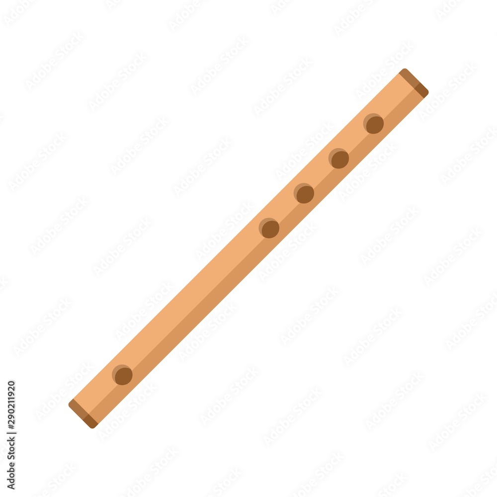 Wood flute icon. Flat illustration of wood flute vector icon for web design Wood flute icon. Flat illustration of wood flute vector icon for web design