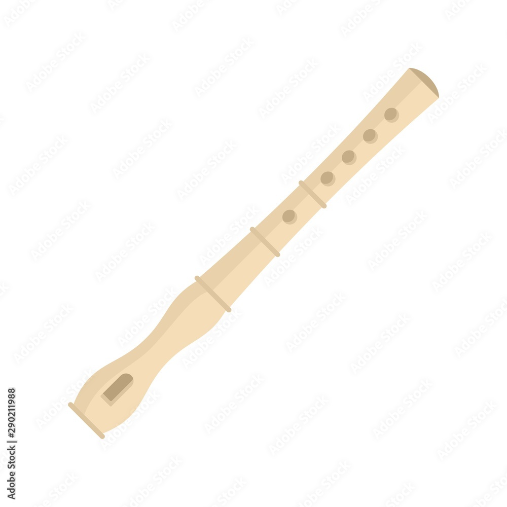 Flute instrument icon. Flat illustration of flute instrument vector icon for web design