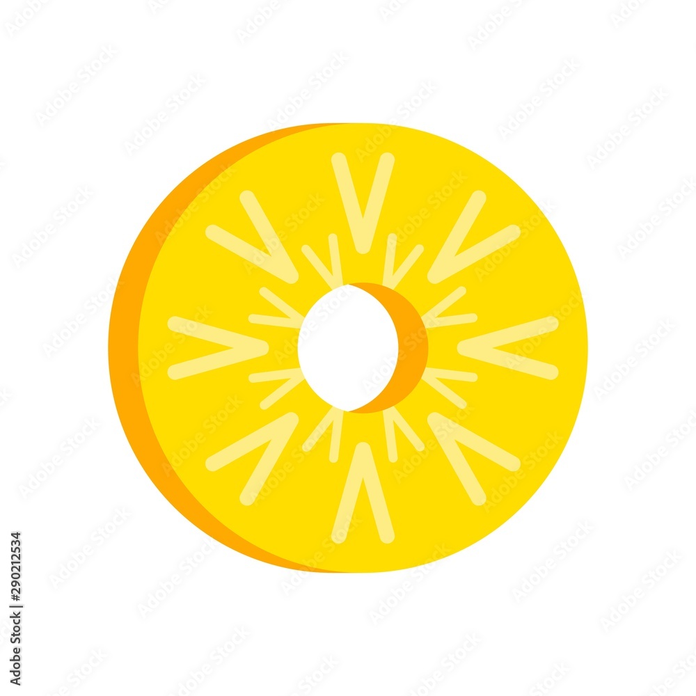 Piece of pineapple icon. Flat illustration of piece of pineapple vector icon for web design Piece of pineapple icon. Flat illustration of piece of pineapple vector icon for web design