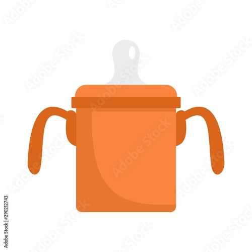 Baby sippy cup icon. Flat illustration of baby sippy cup vector icon for web design