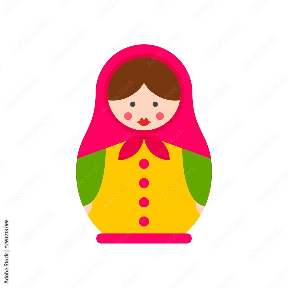 Handmade nesting doll icon. Flat illustration of handmade nesting doll vector icon for web design Handmade nesting doll icon. Flat illustration of handmade nesting doll vector icon for web design