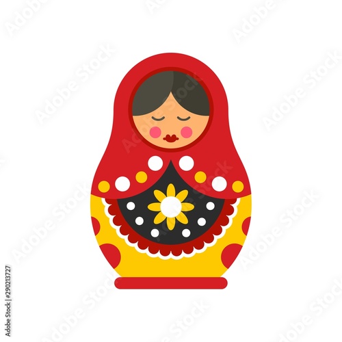 Cute nesting doll icon. Flat illustration of cute nesting doll vector icon for web design