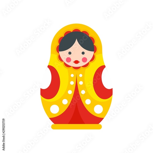 Wood nesting doll icon. Flat illustration of wood nesting doll vector icon for web design