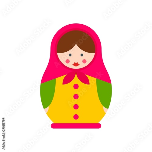 Handmade nesting doll icon. Flat illustration of handmade nesting doll vector icon for web design