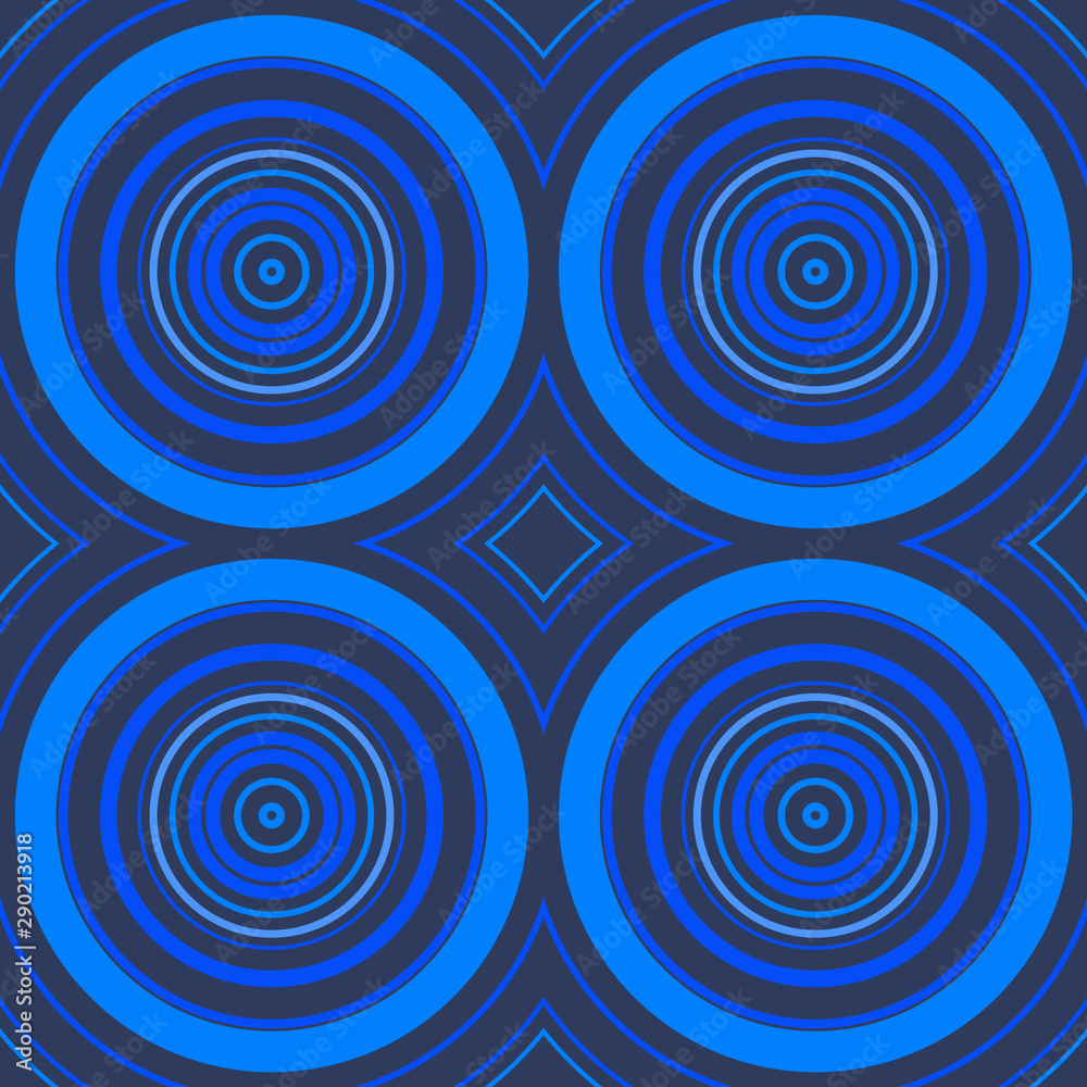 Symmetrical Circle Design In Blue