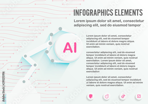 Business industry autonomous  machine  robot  robotic  technology Infographics Template for Website and Presentation. Line Blue icon infographic style vector 