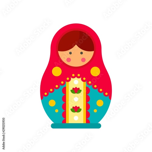 Traditional russian nesting doll icon. Flat illustration of traditional russian nesting doll vector icon for web design