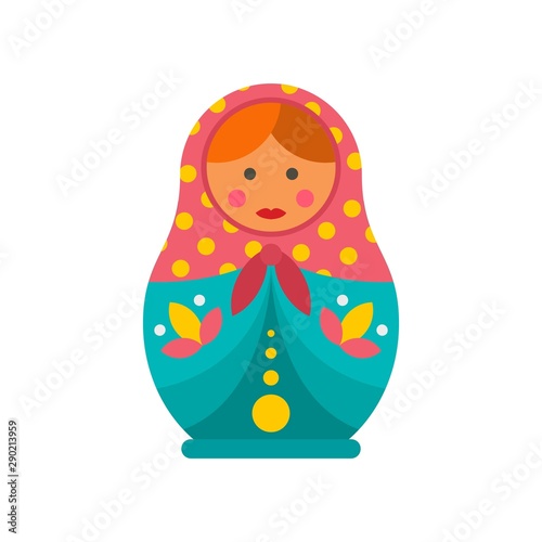 Female nesting doll icon. Flat illustration of female nesting doll vector icon for web design