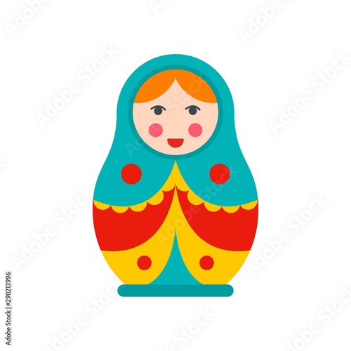 Soviet nesting doll icon. Flat illustration of soviet nesting doll vector icon for web design
